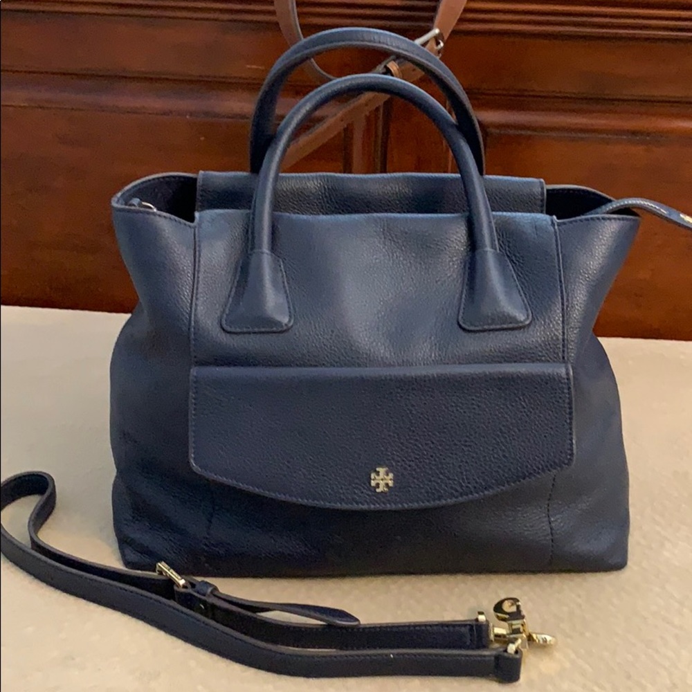 Tory Burch navy leather